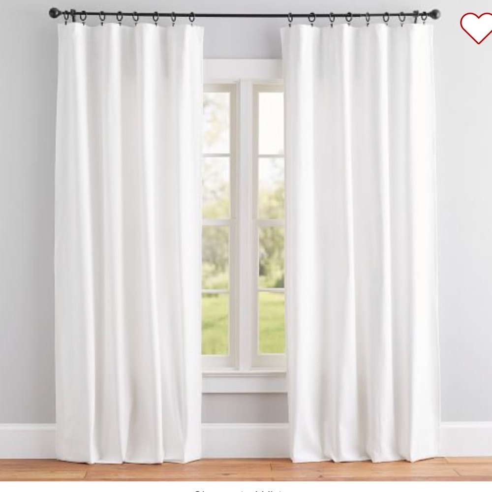 Pottery Barn White Broadway Curtain- Set of 2